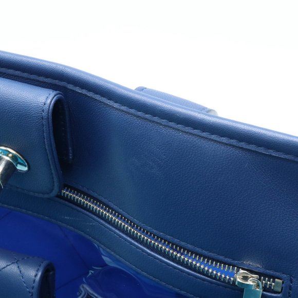 CHANEL Large Bag Coco Splash Tote Chain Shoulder Vinyl Clear Blue A57411 - Picture 7 of 7